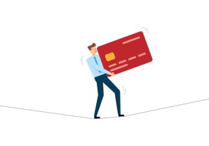 Businessman Walking On Tightrope Concept